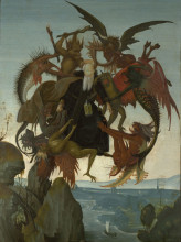 Репродукция картины "мучения святого антония" художника "микеланджело"