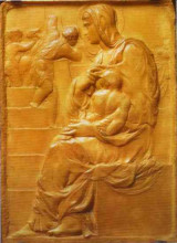 Картина "madonna of the stairs" художника "микеланджело"