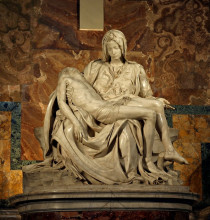 Репродукция картины "pieta" художника "микеланджело"