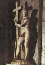 Репродукция картины "christ carrying the cross" художника "микеланджело"