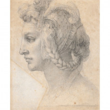 Репродукция картины "ideal head of a woman" художника "микеланджело"