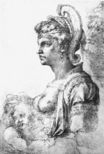 Репродукция картины "allegorical figure" художника "микеланджело"