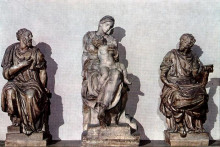 Репродукция картины "medici madonna between st. cosmas and st. damian" художника "микеланджело"