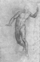 Копия картины "study for a risen christ" художника "микеланджело"