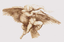 Репродукция картины "the rape of ganymede" художника "микеланджело"