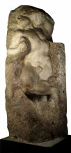Репродукция картины "the awakening slave" художника "микеланджело"