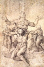 Репродукция картины "study for the &quot;colonna pieta&quot;" художника "микеланджело"