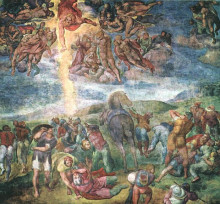 Репродукция картины "the conversion of saul" художника "микеланджело"