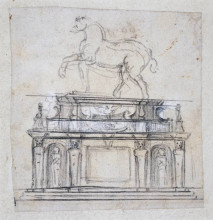 Картина "design for a statue of henry ii of france" художника "микеланджело"