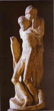 Репродукция картины "pieta rondanini (unfinished)" художника "микеланджело"