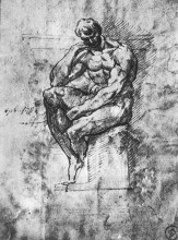 Репродукция картины "study of nude man" художника "микеланджело"