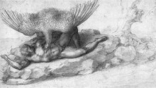 Копия картины "the punishment of tityus" художника "микеланджело"