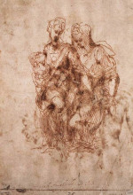 Репродукция картины "st. anne with virgin and child christ" художника "микеланджело"