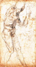 Репродукция картины "study to &quot;battle of cascina&quot;" художника "микеланджело"