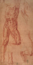 Репродукция картины "study for haman" художника "микеланджело"