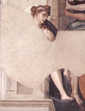 Репродукция картины "ignudo" художника "микеланджело"