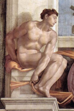 Копия картины "ignudo" художника "микеланджело"