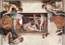 Картина "sistine chapel ceiling: drunkenness of noah" художника "микеланджело"