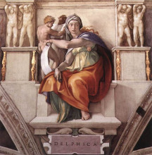 Копия картины "sistine chapel ceiling: the delphic sibyl" художника "микеланджело"