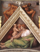 Репродукция картины "the ancestors of christ: hezekiah" художника "микеланджело"