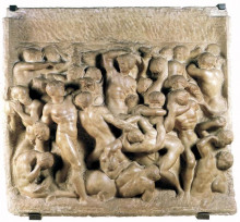 Копия картины "battle of the lapiths and centaurs" художника "микеланджело"