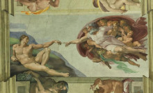 Копия картины "sistine chapel ceiling: creation of adam" художника "микеланджело"