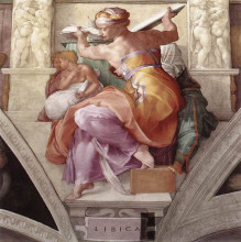 Копия картины "sistine chapel ceiling: libyan sibyl" художника "микеланджело"