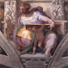 Репродукция картины "the prophet daniel" художника "микеланджело"