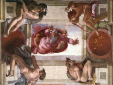 Копия картины "sistine chapel ceiling: god dividing land and water" художника "микеланджело"
