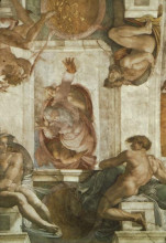 Картина "sistine chapel ceiling: god dividing land and water" художника "микеланджело"