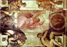 Картина "sistine chapel ceiling: god dividing light from darkness" художника "микеланджело"