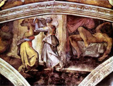 Репродукция картины "sistine chapel ceiling: judith carrying the head of holofernes" художника "микеланджело"