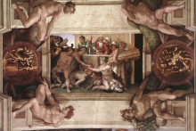 Репродукция картины "sistine chapel ceiling: sacrifice of noah" художника "микеланджело"