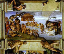 Картина "sistine chapel ceiling: the flood" художника "микеланджело"