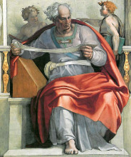 Копия картины "sistine chapel ceiling: the prophet joel" художника "микеланджело"
