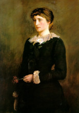 Репродукция картины "a jersey lily, portrait of lillie langtry" художника "милле джон эверетт"