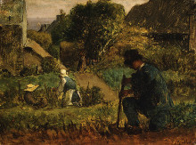 Картина "сцена в саду" художника "милле жан-франсуа"