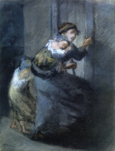 Копия картины "мать с двумя детьми" художника "милле жан-франсуа"