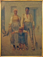 Репродукция картины "крестьянская семья" художника "милле жан-франсуа"