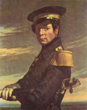 Картина "портрет морского офицера" художника "милле жан-франсуа"