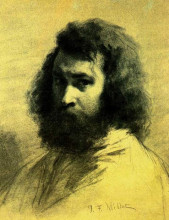 Репродукция картины "автопортрет" художника "милле жан-франсуа"