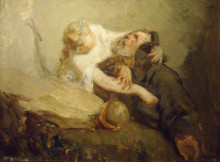 Репродукция картины "искушение святого антония" художника "милле жан-франсуа"