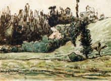 Картина "лесистый склон близ виши" художника "милле жан-франсуа"