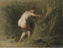 Репродукция картины "nymph in the reeds" художника "милле жан-франсуа"