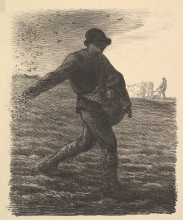Репродукция картины "the sower" художника "милле жан-франсуа"