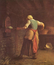 Картина "женщина печет хлеб" художника "милле жан-франсуа"