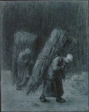 Репродукция картины "крестьянки с хворостом" художника "милле жан-франсуа"
