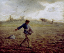 Репродукция картины "the sower" художника "милле жан-франсуа"