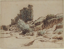 Репродукция картины "landscape, vichy" художника "милле жан-франсуа"