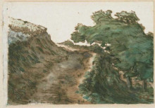 Репродукция картины "road from malavaux, near cusset" художника "милле жан-франсуа"